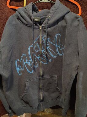 Men's Y2K 2000's "Matix" Full Zip Skateboarding Hoodie Size Large